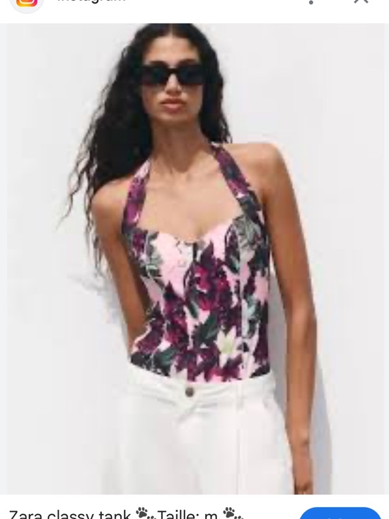 Zara Tops - Zara Floral Halter Tank Top in Pink M NWT